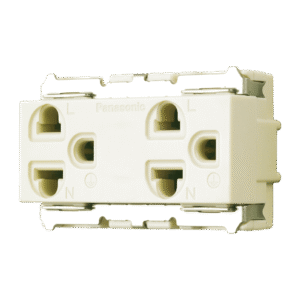 เต้ารับคู่ 3 ขา มีกราวด์ สีขาว พานาโซนิค PANASONIC WNG15923-7 - Image 2