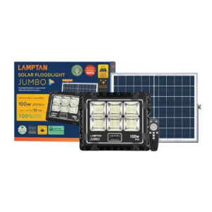 โคมไฟฟลัดไลท์พลังงานแสงอาทิตย์ Lamptan LED Solar Floodlight Smart Sensor Jumbo 100W Warm White - Image 2