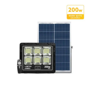 โคมไฟฟลัดไลท์พลังงานแสงอาทิตย์ Lamptan LED Solar Floodlight Smart Sensor Jumbo 200W Warm White