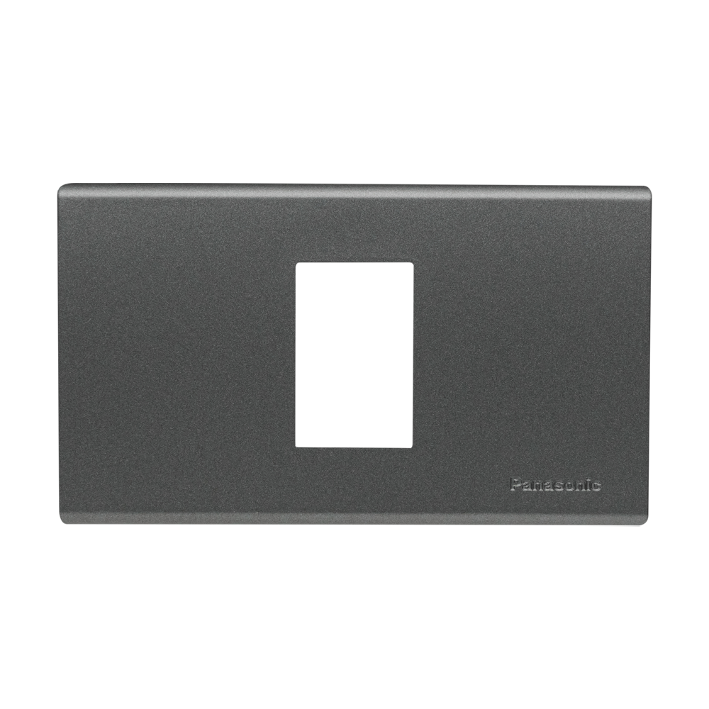 หน้ากาก ฝาครอบสวิตซ์ 1 ช่อง สีเมทัลลิค เทา พานาโซนิค PANASONIC WEG6801MH