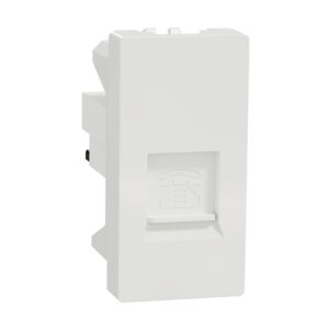 เต้ารับโทรศัพท์พร้อมชัตเตอร์ ขนาด S สีขาว Schneider รุ่น Miluz E รหัส M3TSRJ4M_WE